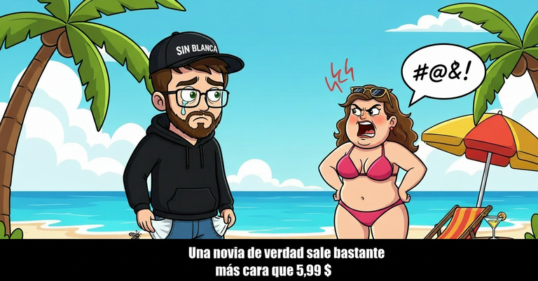 Nico sin un duro con una gorra de ARRUINADO mientras su novia de verdad le echa la bronca en una playa de Maldivas