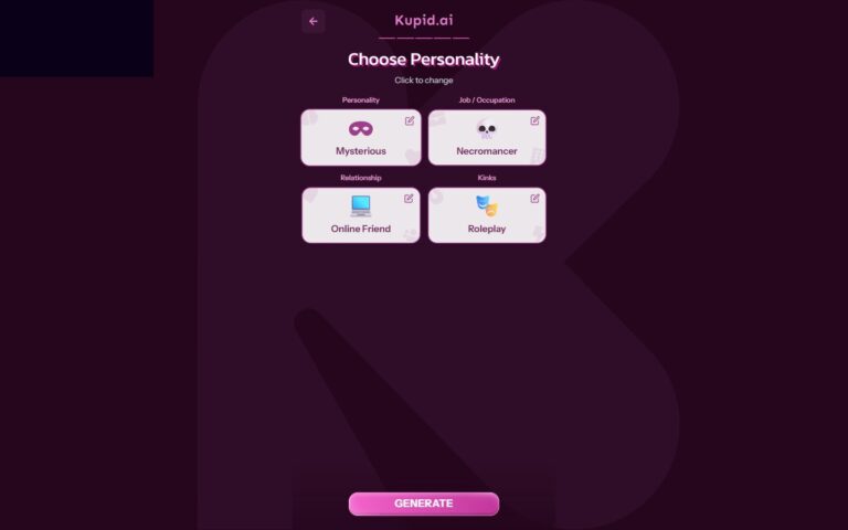 Creador de Kupid AI, paso 5: personalidad